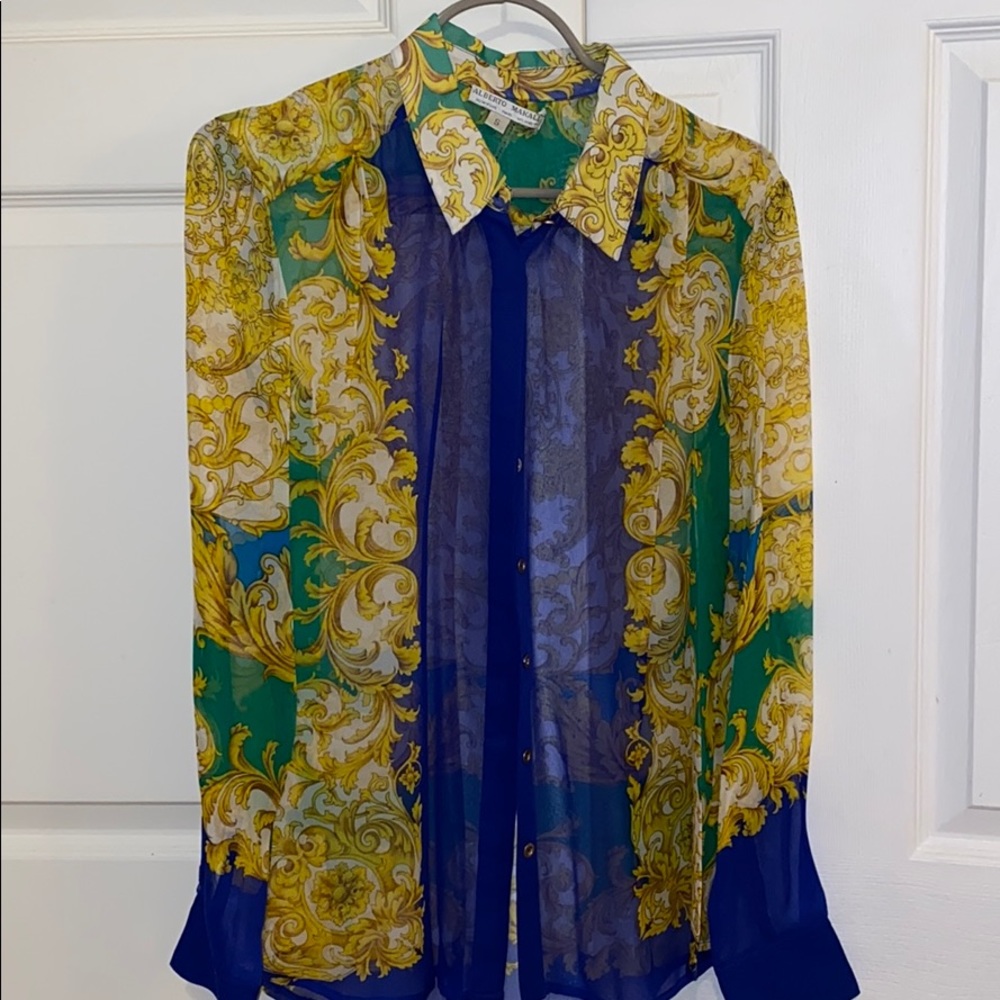 ALBERTO MAKALI 100% SILK BLOUSE